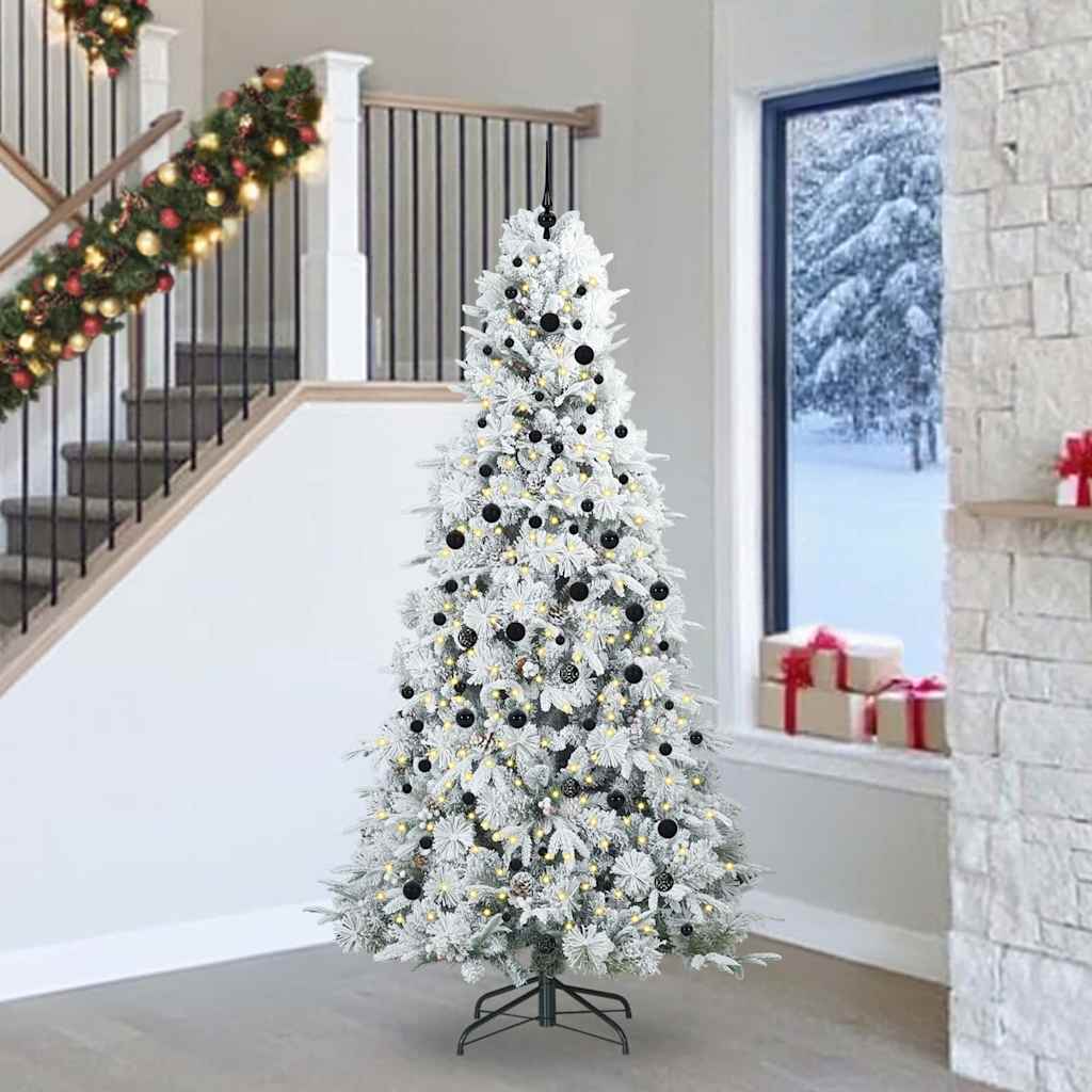 Vidaxx árbol de Navidad artificial plegable blanco 240 cm PE y PVC