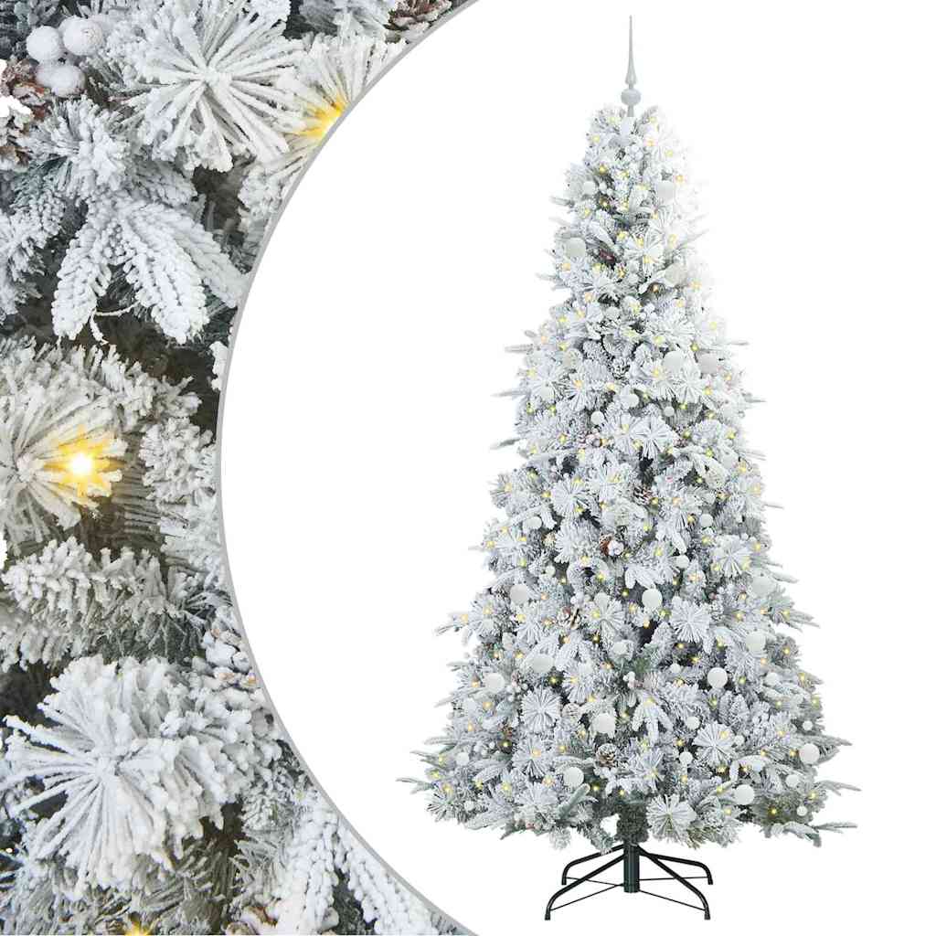 Vidaxl kunstmatige inklapbare kerstboom wit 240 cm pe en pvc