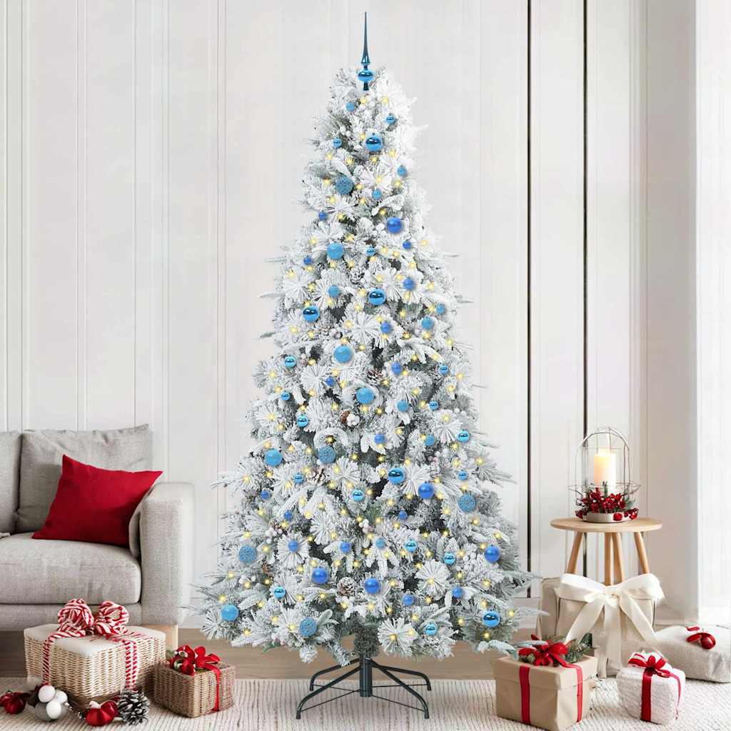 Vidaxx albero di Natale artificiale pieghevole bianco 240 cm PE e PVC