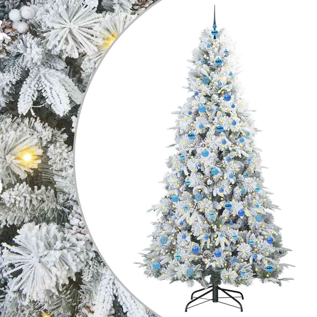 Vidaxx albero di Natale artificiale pieghevole bianco 240 cm PE e PVC
