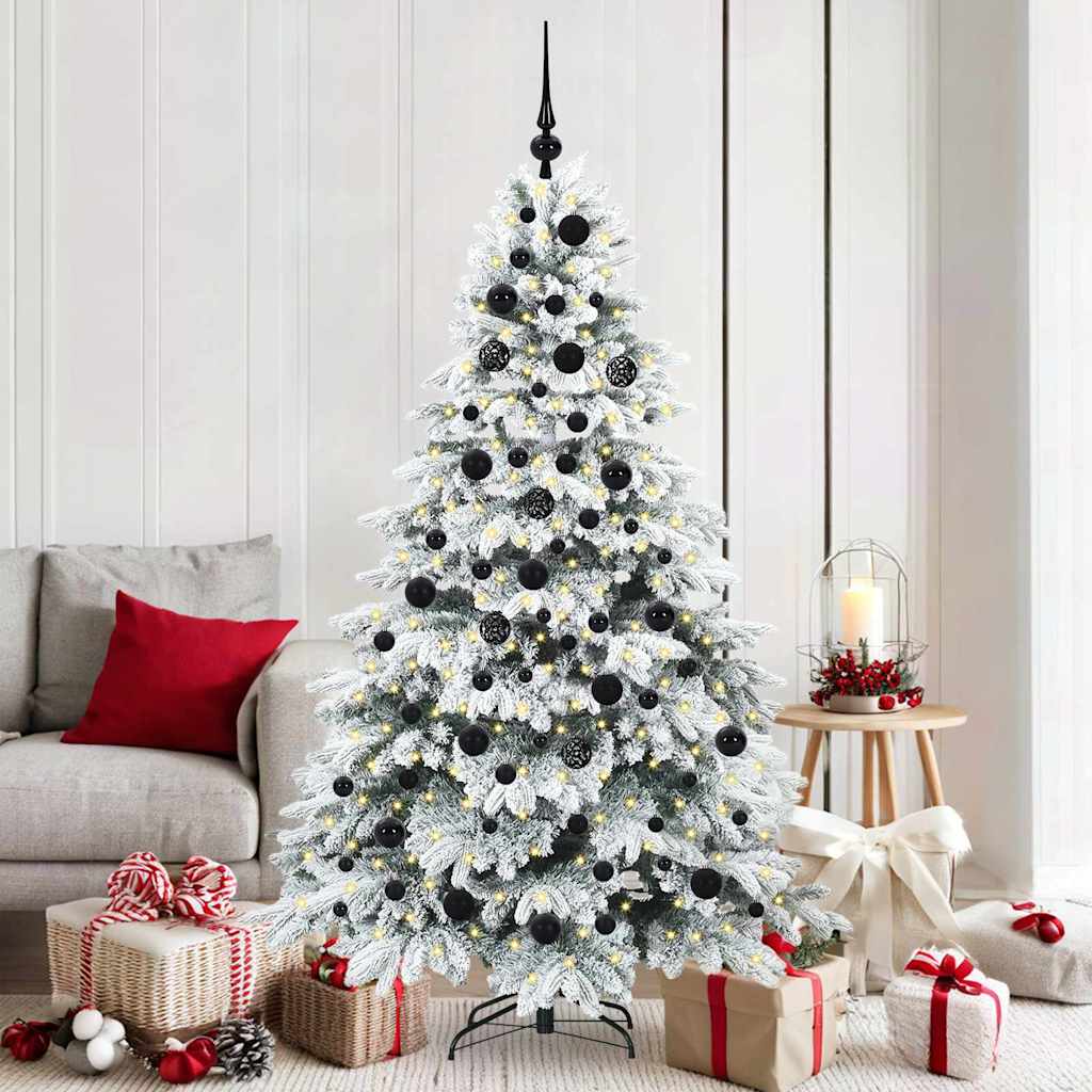 Vidaxl kunstkerstboom met 300 led met standaard wit 180 cm pe en pvc