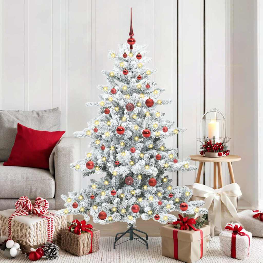 Albero di Natale pieghevole artificiale Vidaxx bianco 150 cm in PVC e acciaio