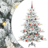 Albero di Natale pieghevole artificiale Vidaxx bianco 150 cm in PVC e acciaio