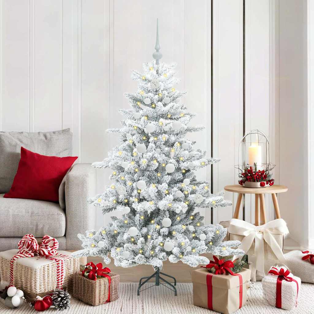 Albero di Natale pieghevole artificiale Vidaxx bianco 150 cm in PVC e acciaio
