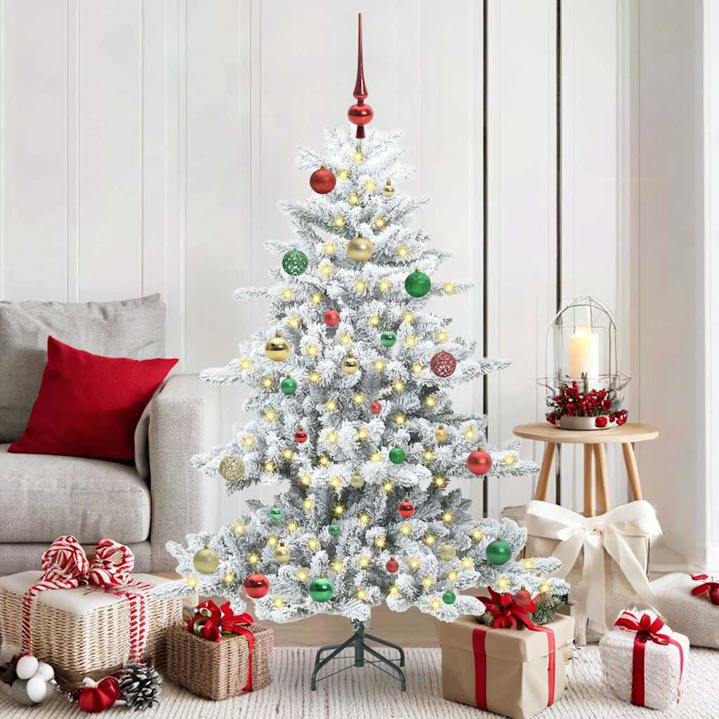 Albero di Natale pieghevole artificiale Vidaxx bianco 150 cm in PVC e acciaio