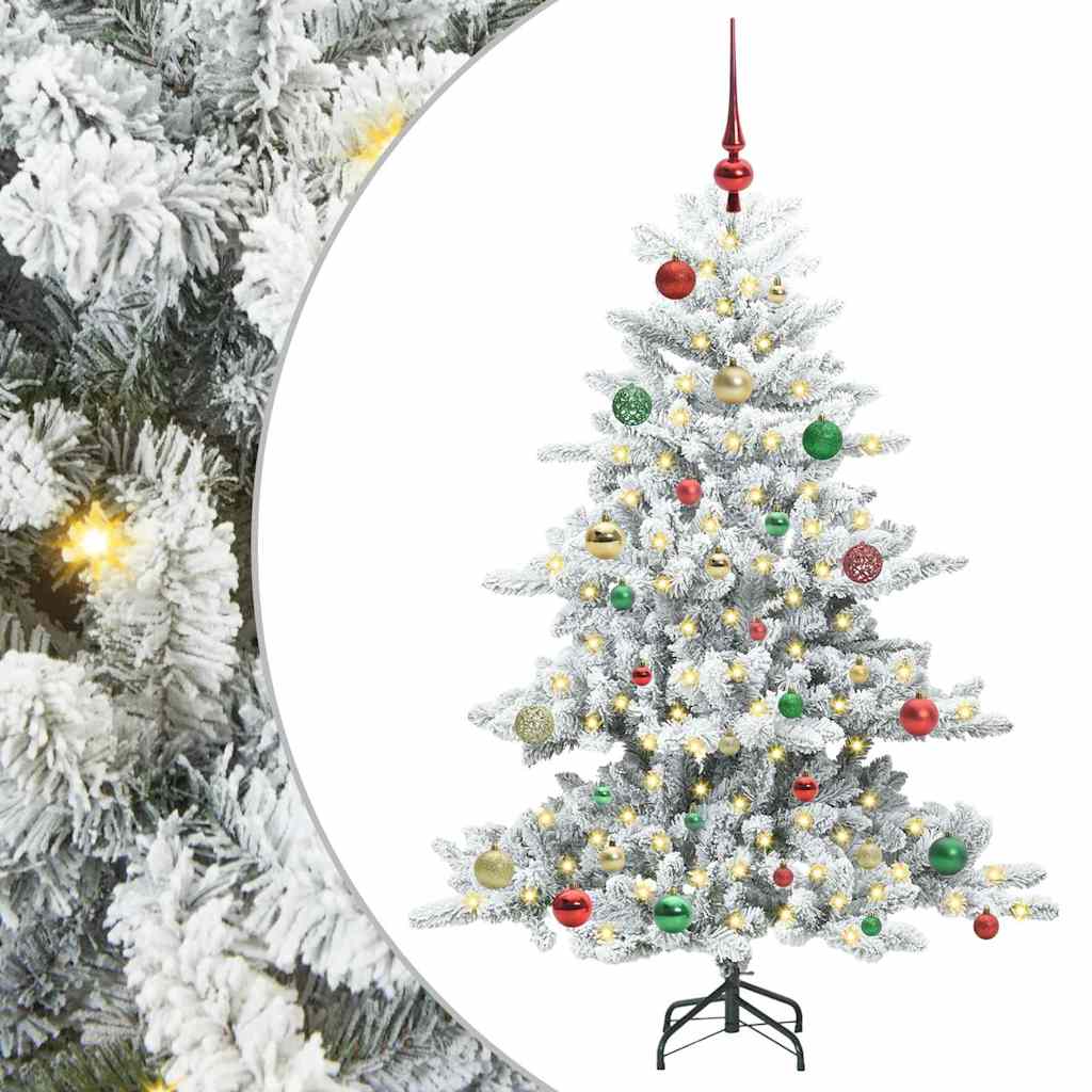 Albero di Natale pieghevole artificiale Vidaxx bianco 150 cm in PVC e acciaio