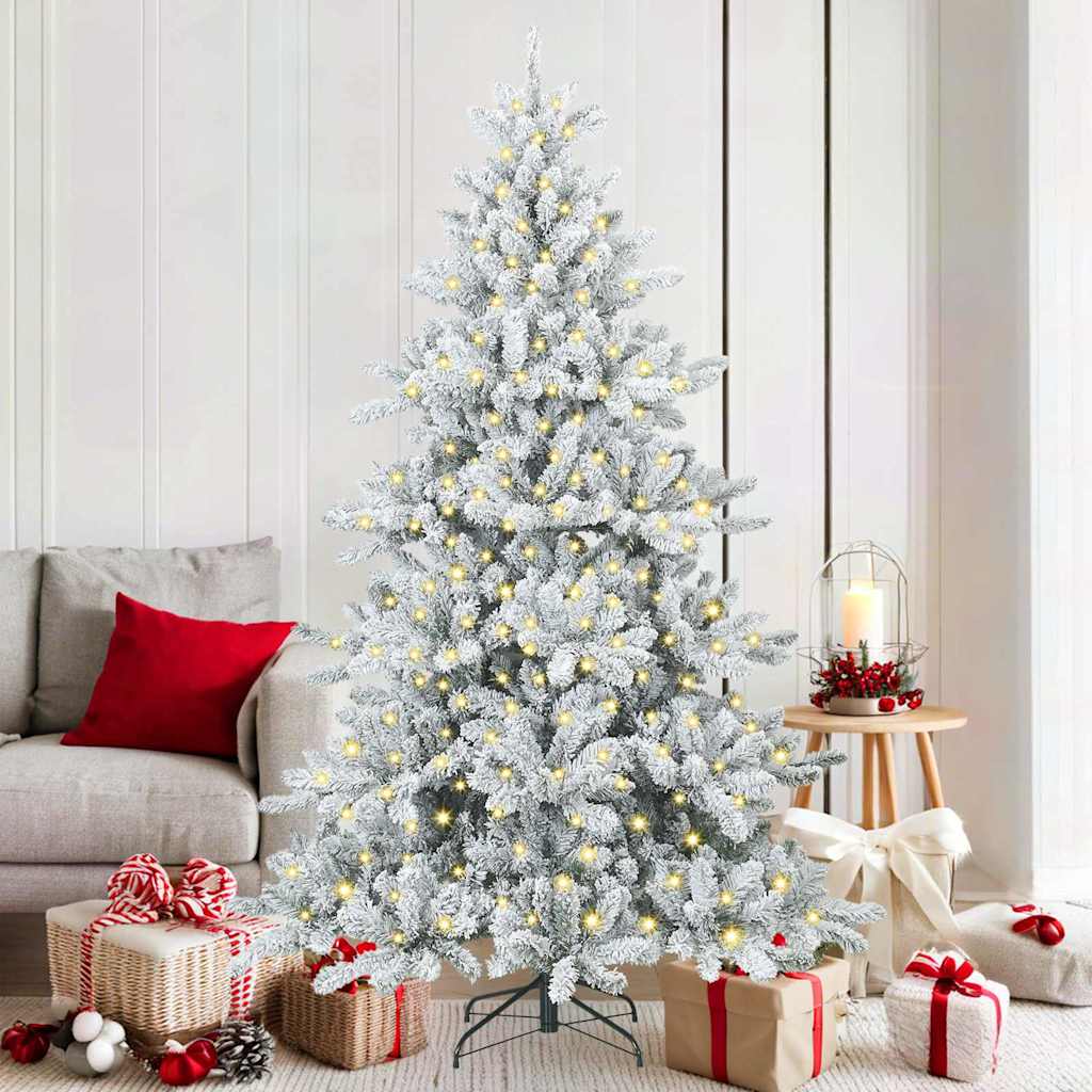 Albero di Natale pieghevole artificiale Vidaxx bianco 180 cm in PVC e acciaio