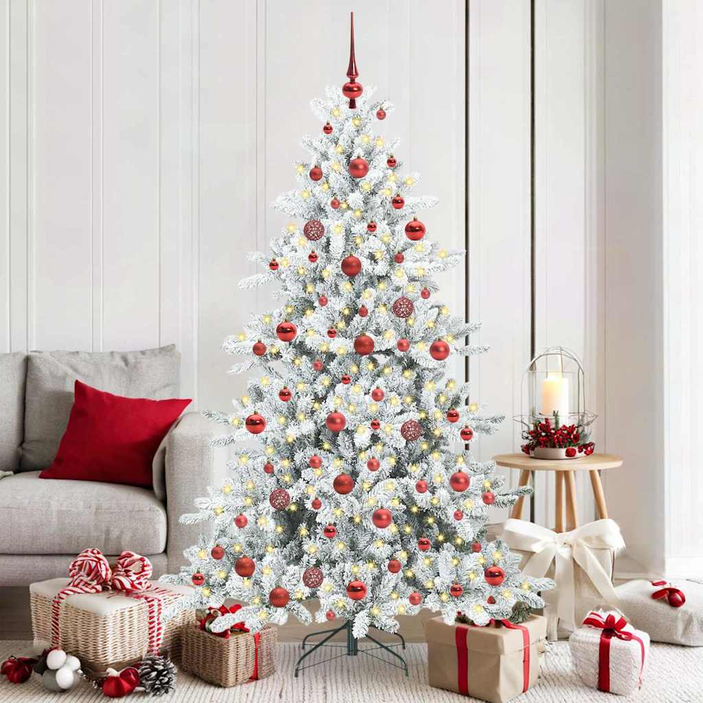 Albero di Natale pieghevole artificiale Vidaxx bianco 180 cm in PVC e acciaio