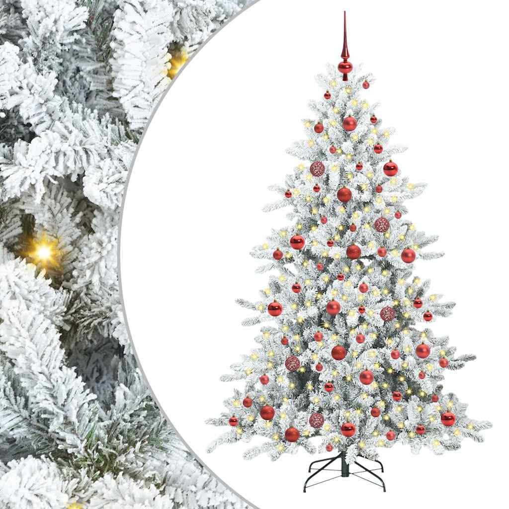 Albero di Natale pieghevole artificiale Vidaxx bianco 180 cm in PVC e acciaio