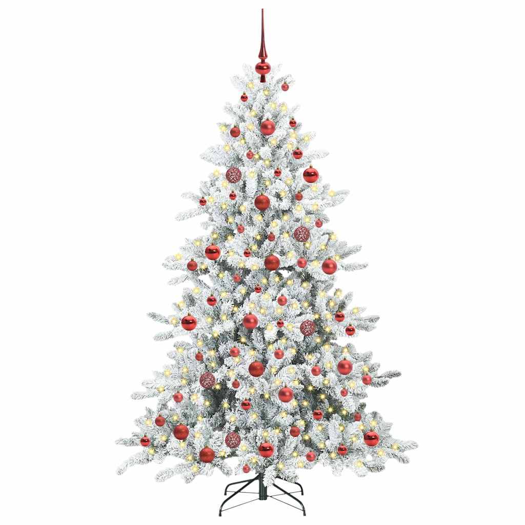 Albero di Natale pieghevole artificiale Vidaxx bianco 180 cm in PVC e acciaio