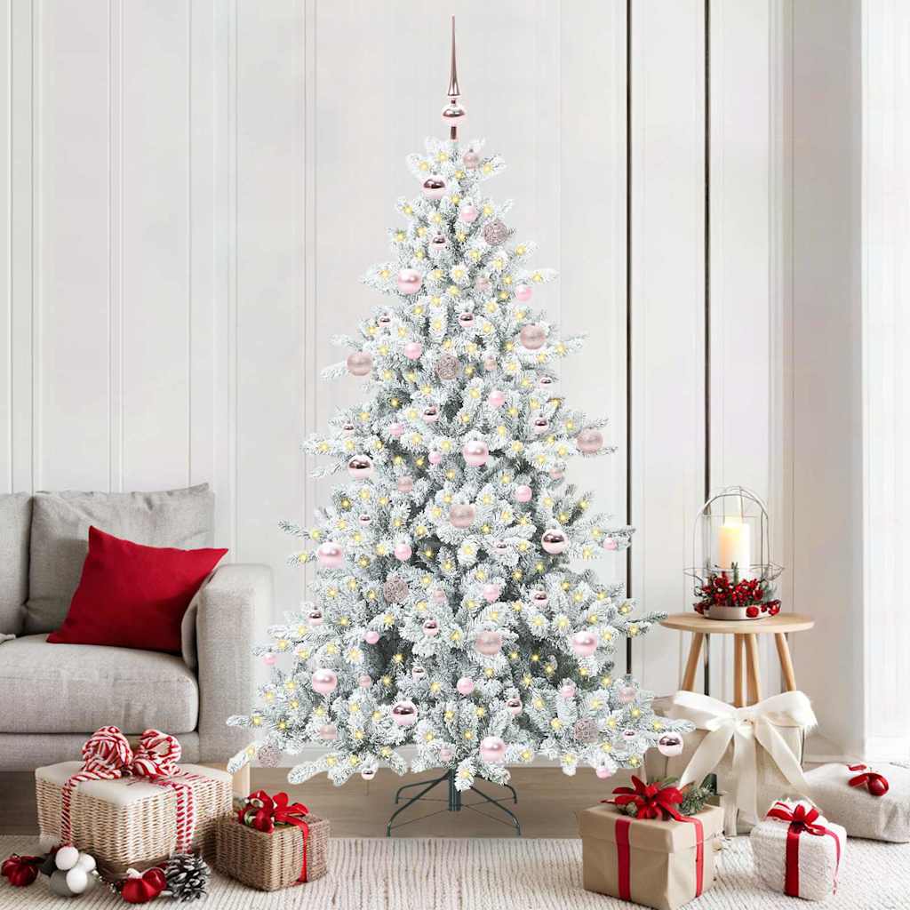 Albero di Natale pieghevole artificiale Vidaxx bianco 180 cm in PVC e acciaio