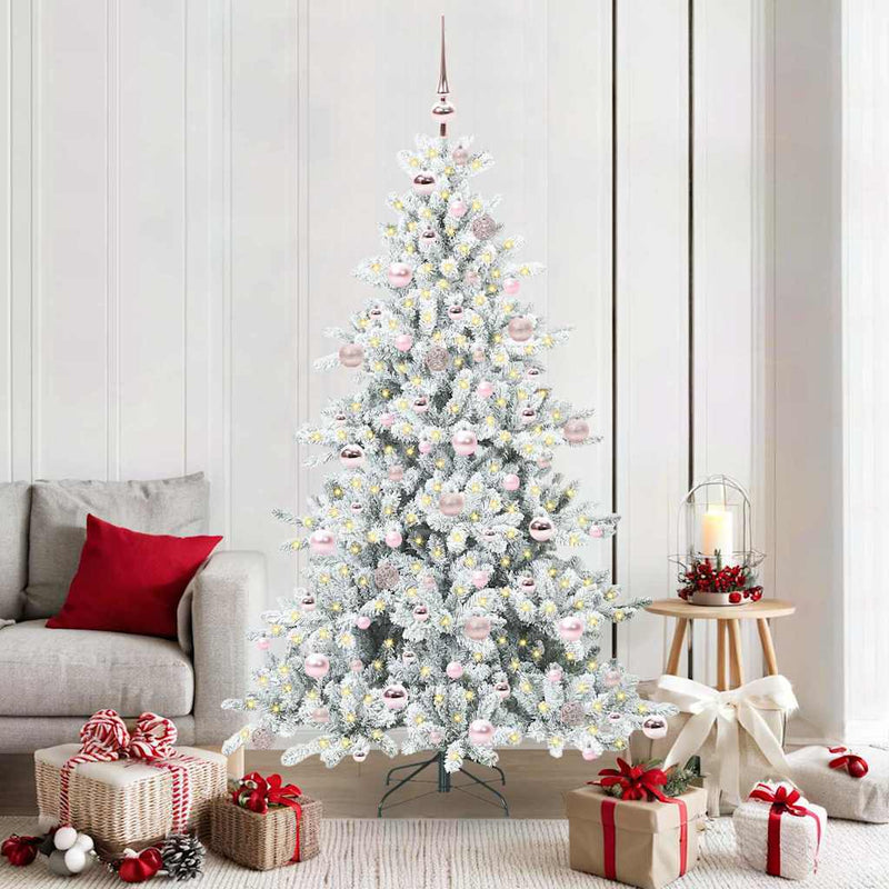 Vidaxx árbol de Navidad artificial plegable blanco 180 cm PVC y acero