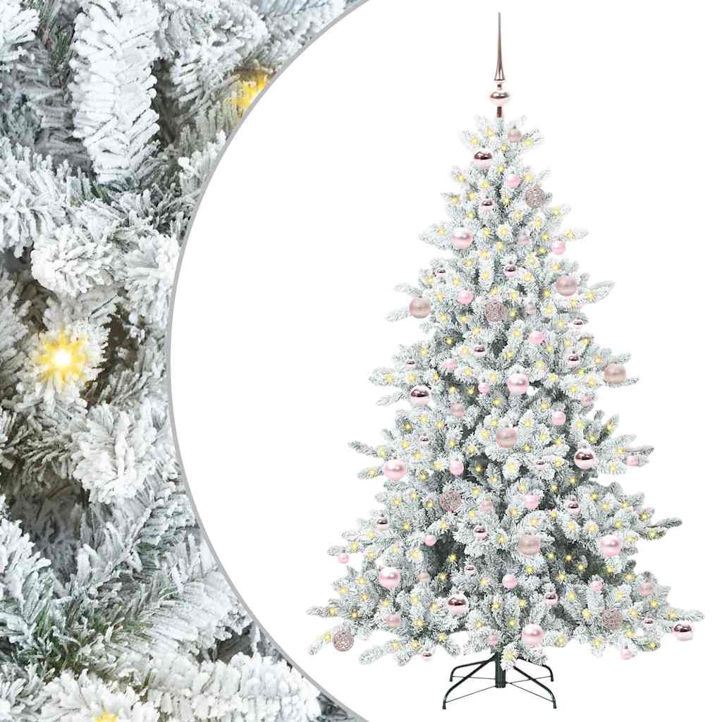 Albero di Natale pieghevole artificiale Vidaxx bianco 180 cm in PVC e acciaio