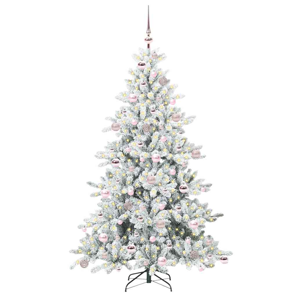 Albero di Natale pieghevole artificiale Vidaxx bianco 180 cm in PVC e acciaio