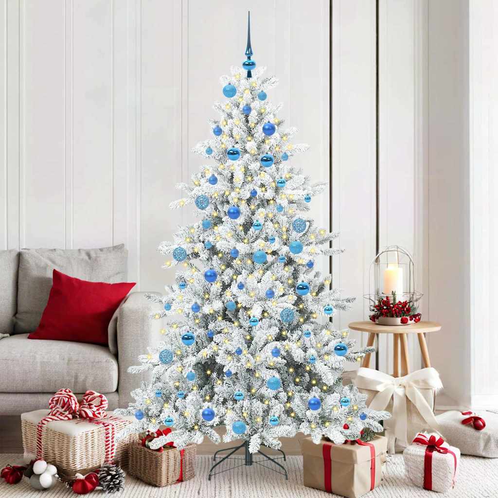 Albero di Natale pieghevole artificiale Vidaxx bianco 180 cm in PVC e acciaio