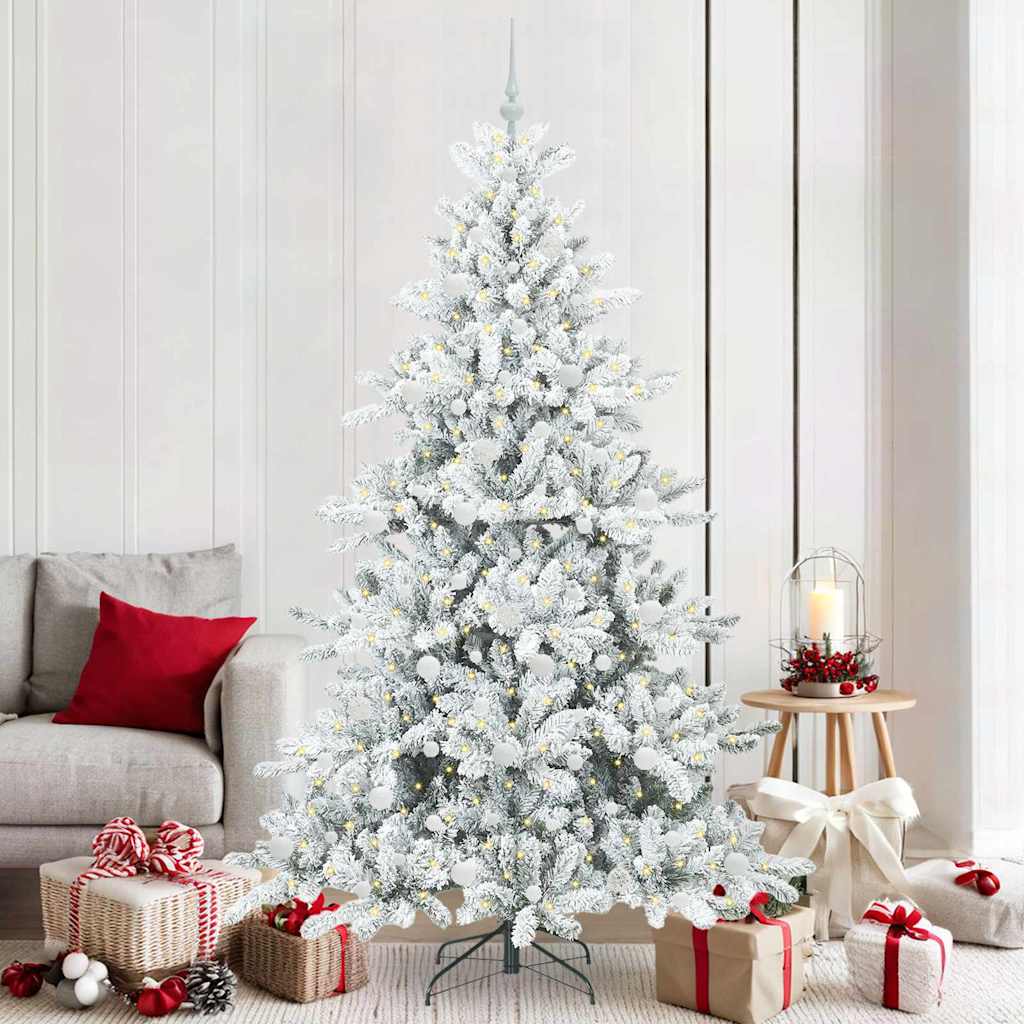 Vidaxx árbol de Navidad artificial plegable blanco 210 cm PVC y acero