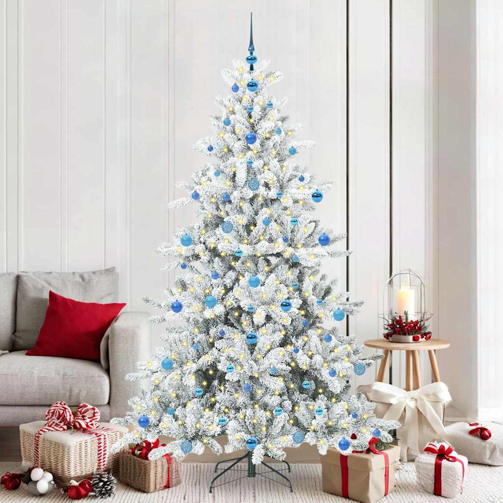 Vidaxx árbol de Navidad artificial plegable blanco 210 cm PVC y acero