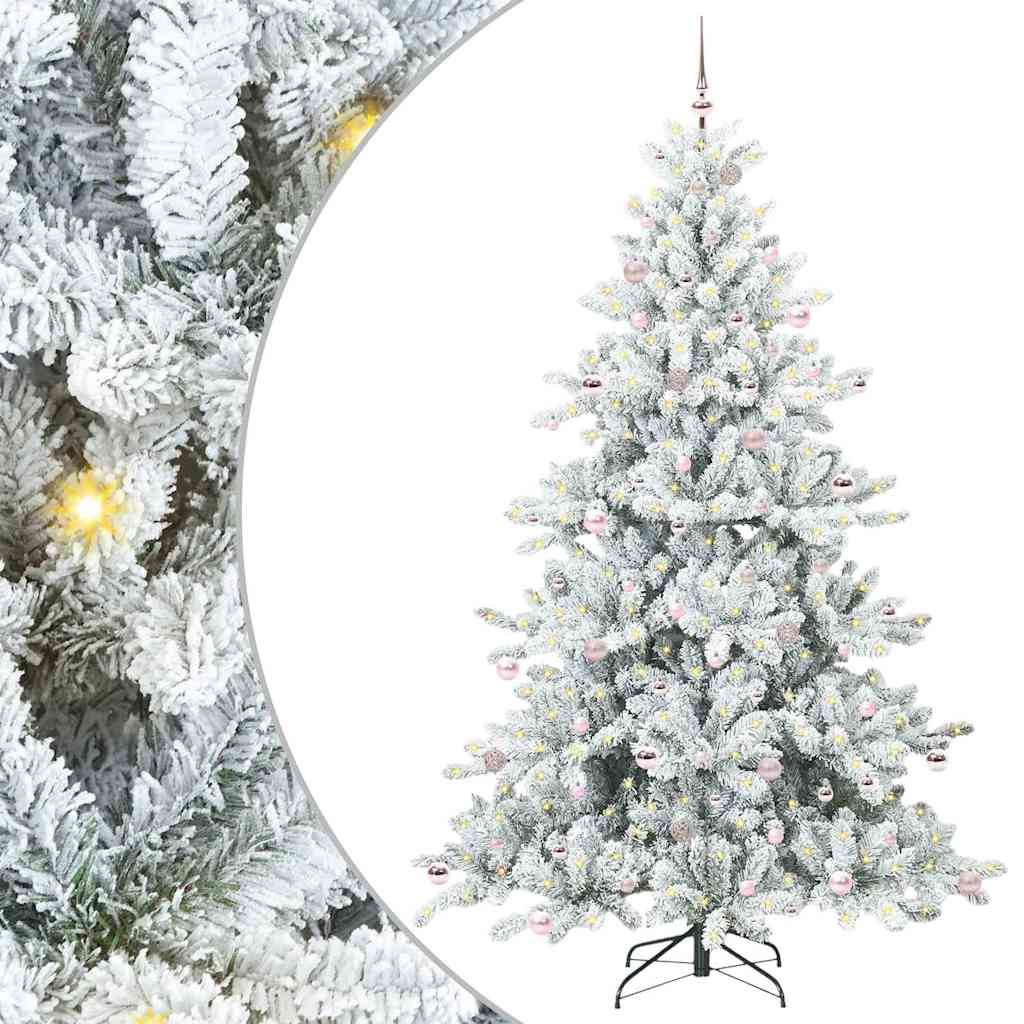 Vidaxx árbol de Navidad artificial plegable blanco 240 cm PVC y acero