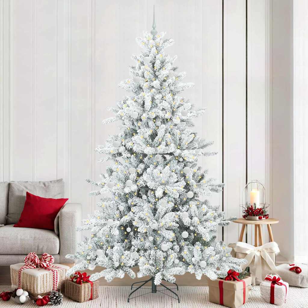 Vidaxx árbol de Navidad artificial plegable blanco 240 cm PVC y acero
