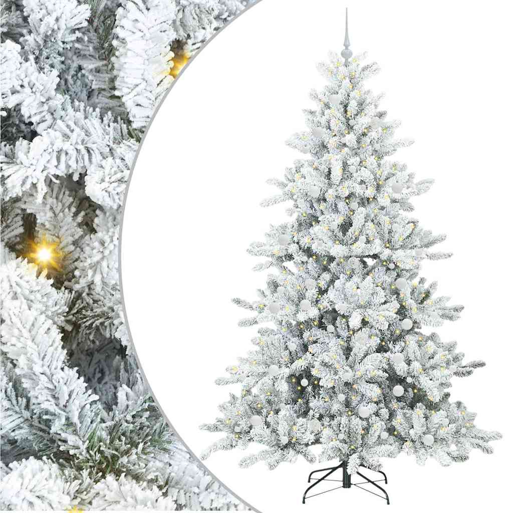 Vidaxx árbol de Navidad artificial plegable blanco 240 cm PVC y acero