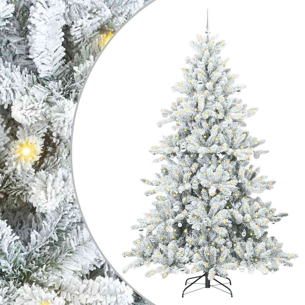 Vidaxl kunstmatige inklapbare kerstboom wit 240 cm pvc en staal
