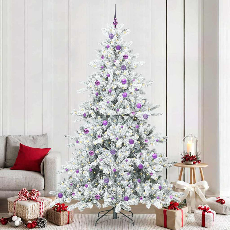 Vidaxl kunstmatige inklapbare kerstboom wit 240 cm pvc en staal