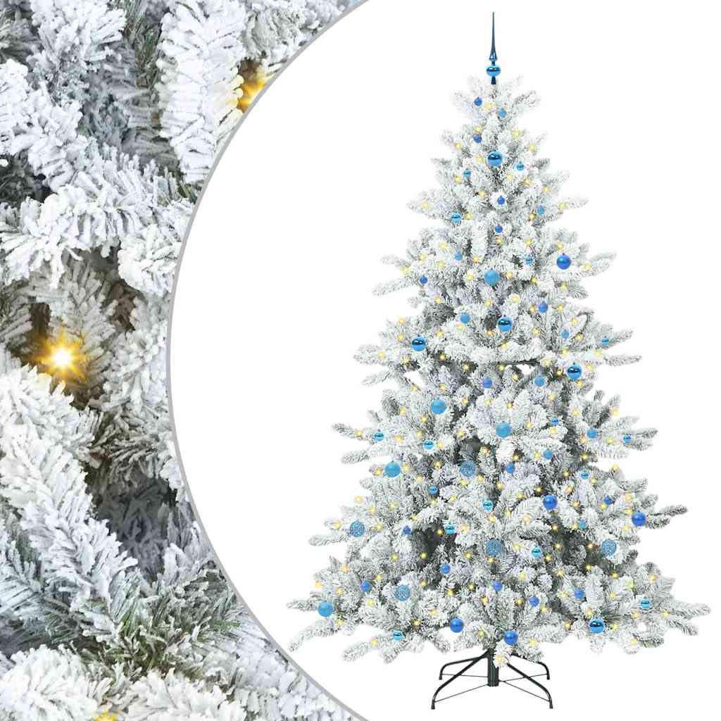 Vidaxl kunstmatige inklapbare kerstboom wit 240 cm pvc en staal