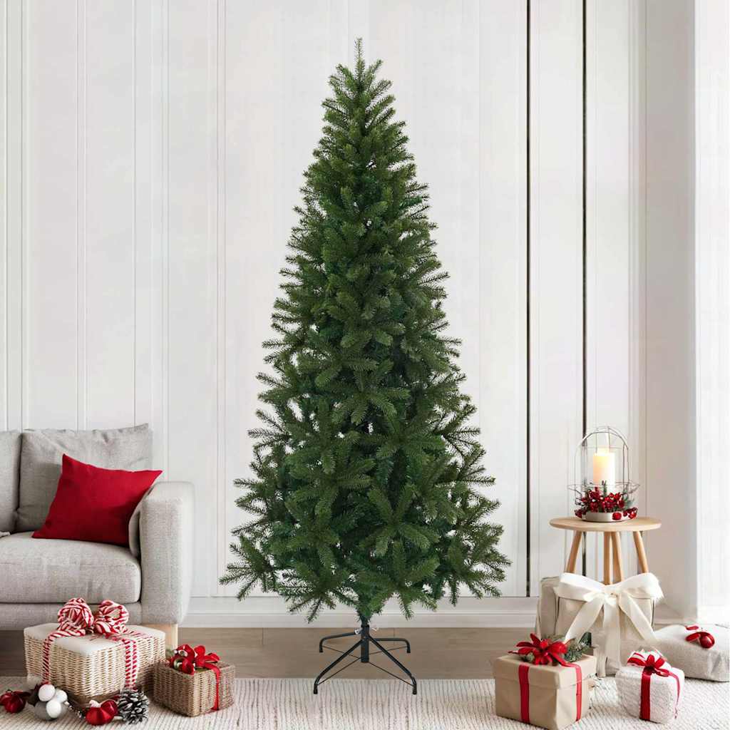 Vidaxl kunstkerstboom met standaard groen 240 cm pvc, pe en staal