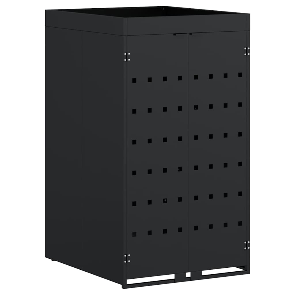 Carro de almacenamiento giratorio Vidaxx con techo de jardinera para contenedor individual de 240 l, negro