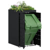 Carro de almacenamiento giratorio Vidaxx con techo de jardinera para contenedor individual de 240 l, negro