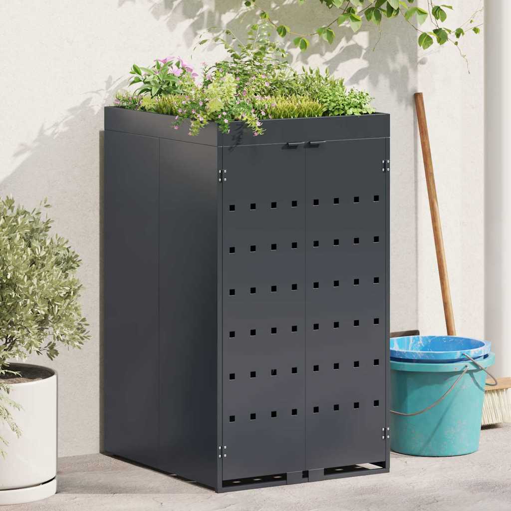 Carro de almacenamiento giratorio Vidaxl con techo de jardinera para contenedor individual de 240 litros