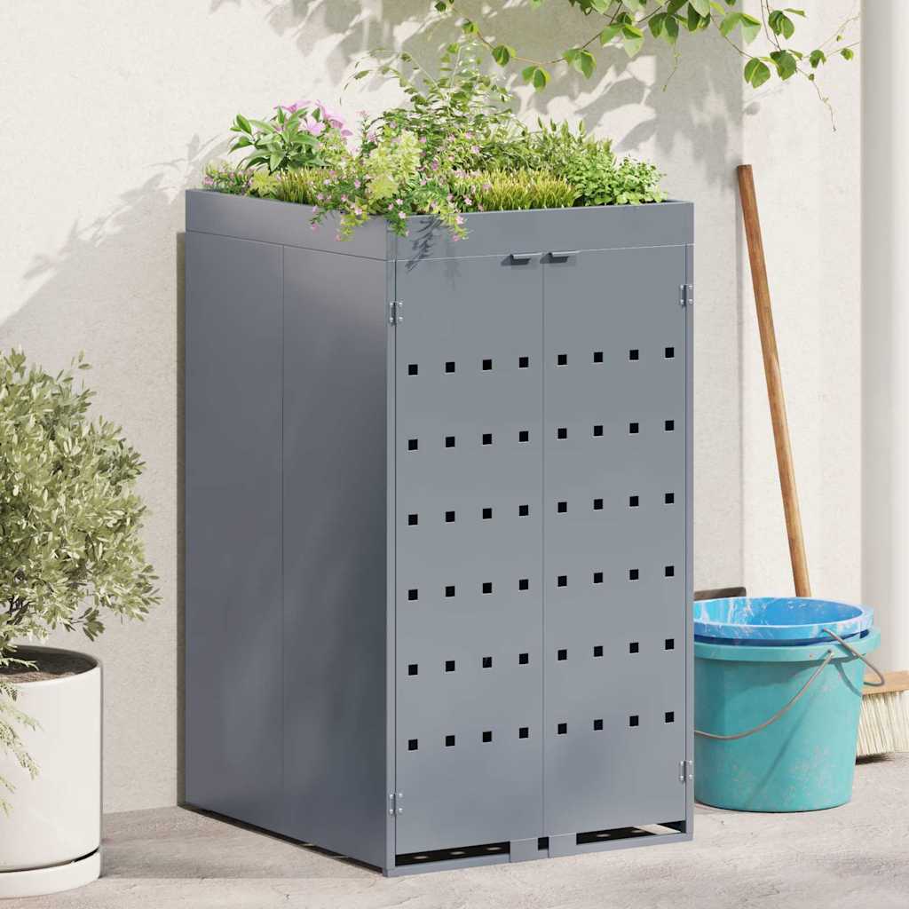 Carro de almacenamiento giratorio Vidaxl con techo de jardinera para contenedor individual de 240 litros