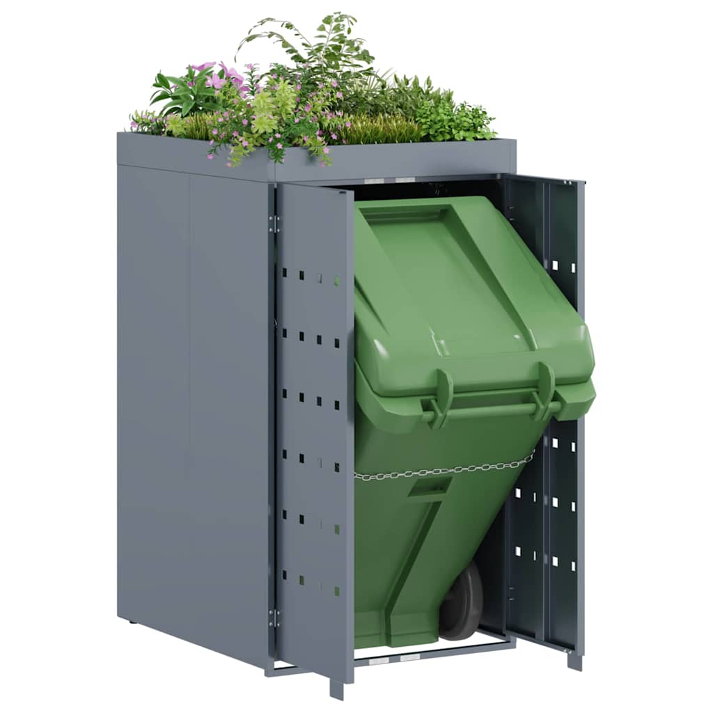 Carro de almacenamiento giratorio Vidaxl con techo de jardinera para contenedor individual de 240 litros