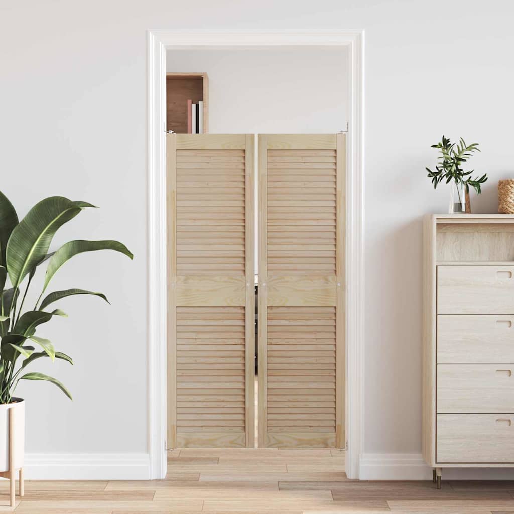 Vidaxx puerta de armario 2 piezas madera de pino maciza natural 39,5 x 2,1 x 140,5 cm