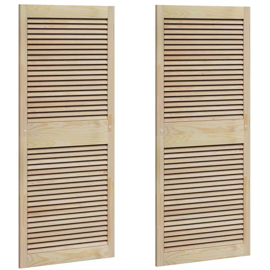 Vidaxx puerta de armario 2 piezas madera de pino maciza natural 140,5 x 2,1 x 59,5 cm