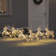 VidaXL Renna LED con 180 LED 6 pezzi tappo dorato
