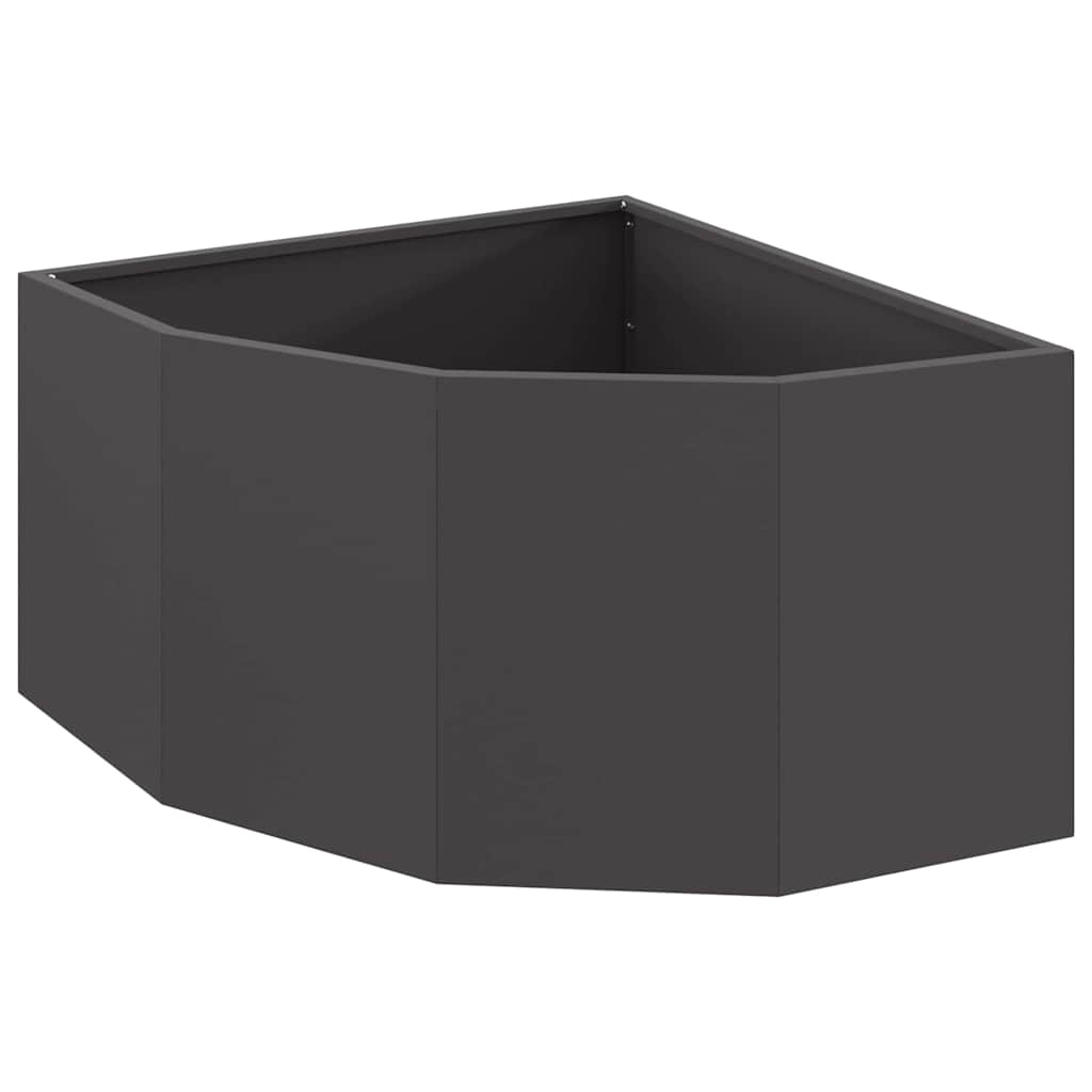 Fioriera angolare Vidaxx nera 60 x 60 x 35 cm in acciaio