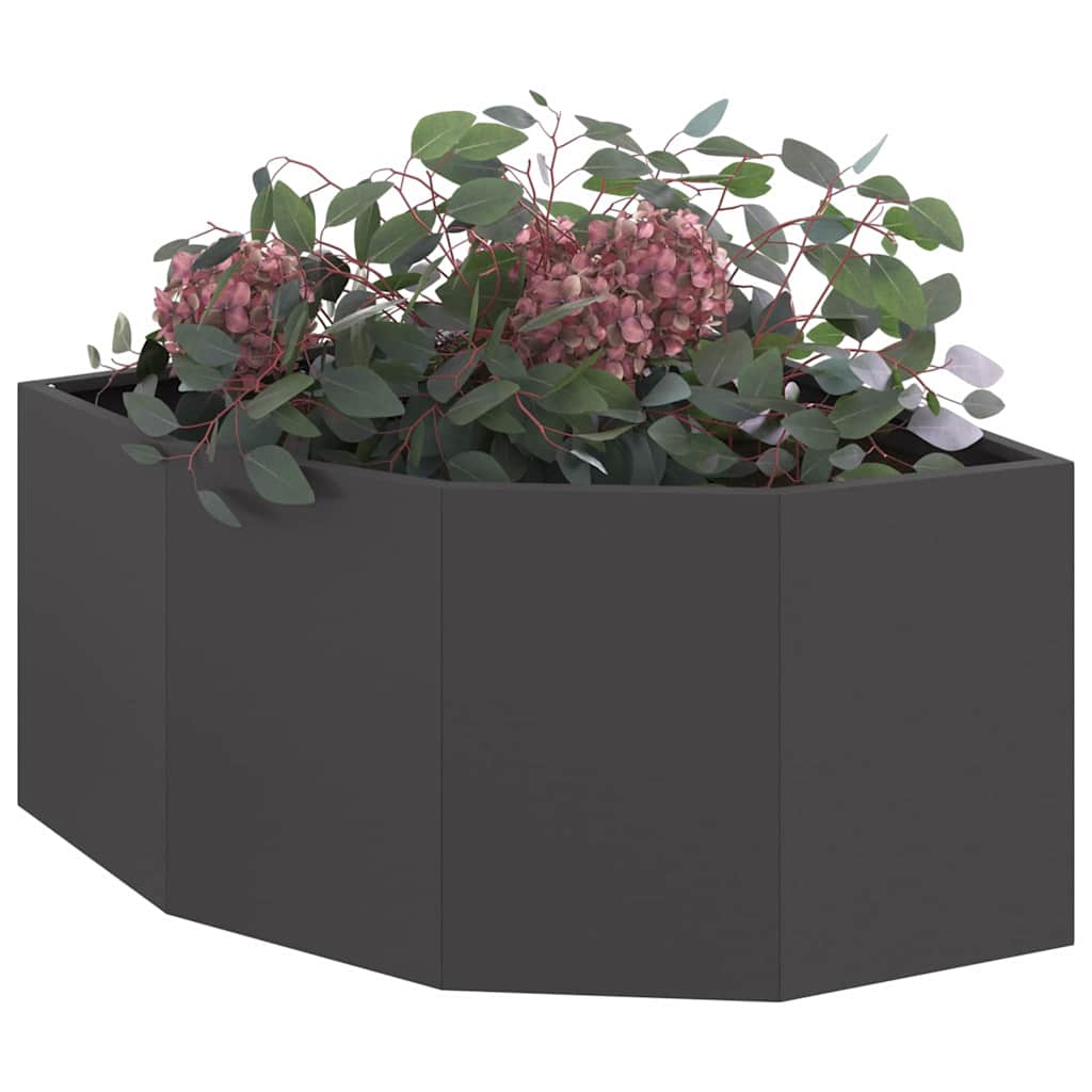 Fioriera angolare Vidaxx nera 60 x 60 x 35 cm in acciaio