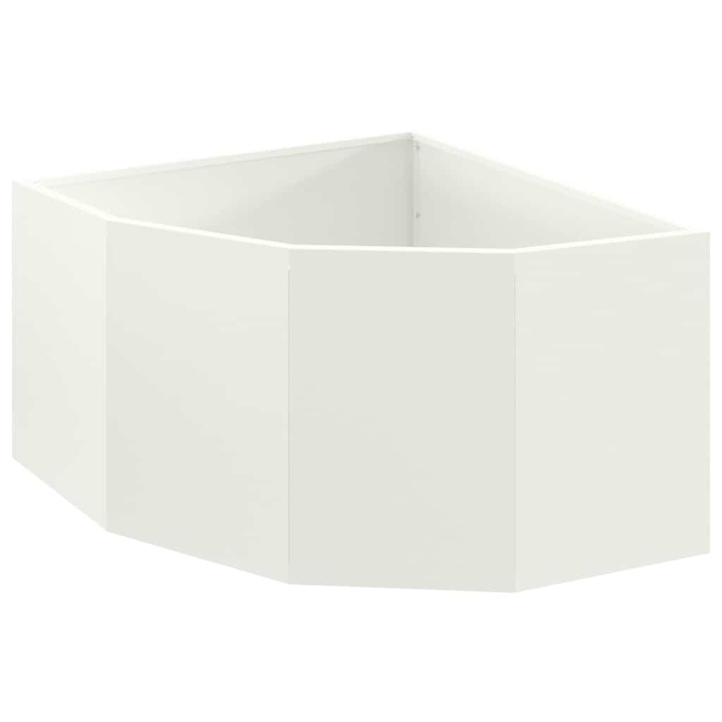 Vidaxl hoek plantbak wit 60 x 60 x 35 cm staal