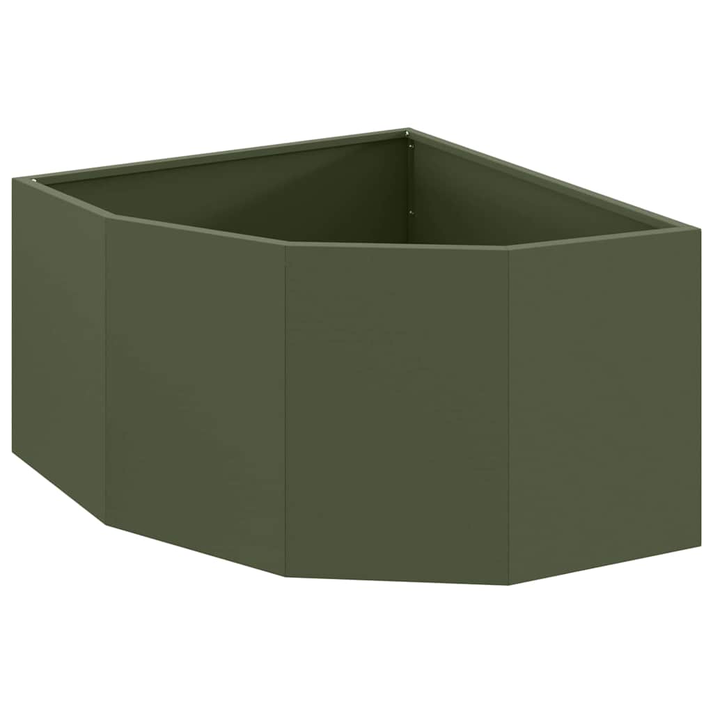 Fioriera angolare Vidaxx verde oliva 60 x 60 x 35 cm in acciaio