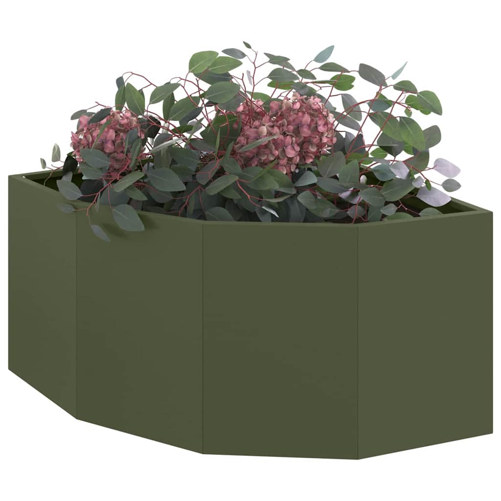 Fioriera angolare Vidaxx verde oliva 60 x 60 x 35 cm in acciaio