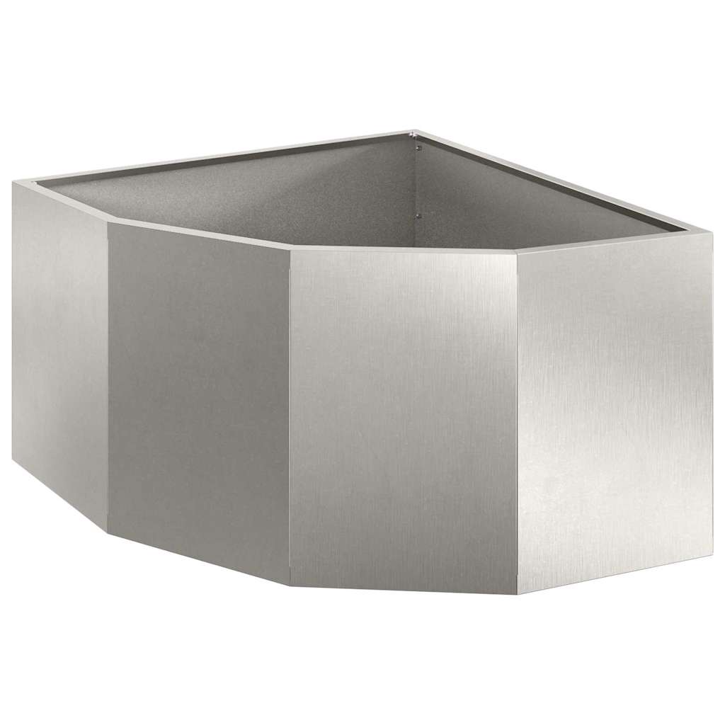 Vidaxx macetero de esquina plateado 60 x 60 x 35 cm acero inoxidable