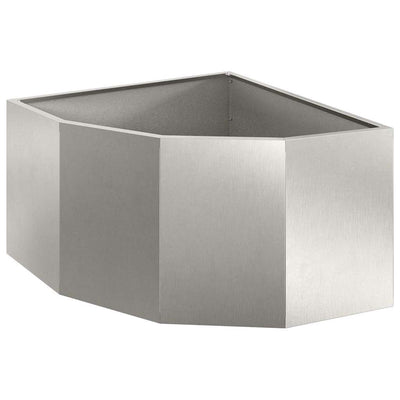 Vidaxx macetero de esquina plateado 60 x 60 x 35 cm acero inoxidable