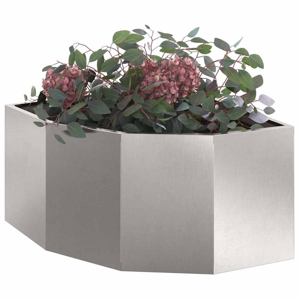 Vidaxx macetero de esquina plateado 60 x 60 x 35 cm acero inoxidable