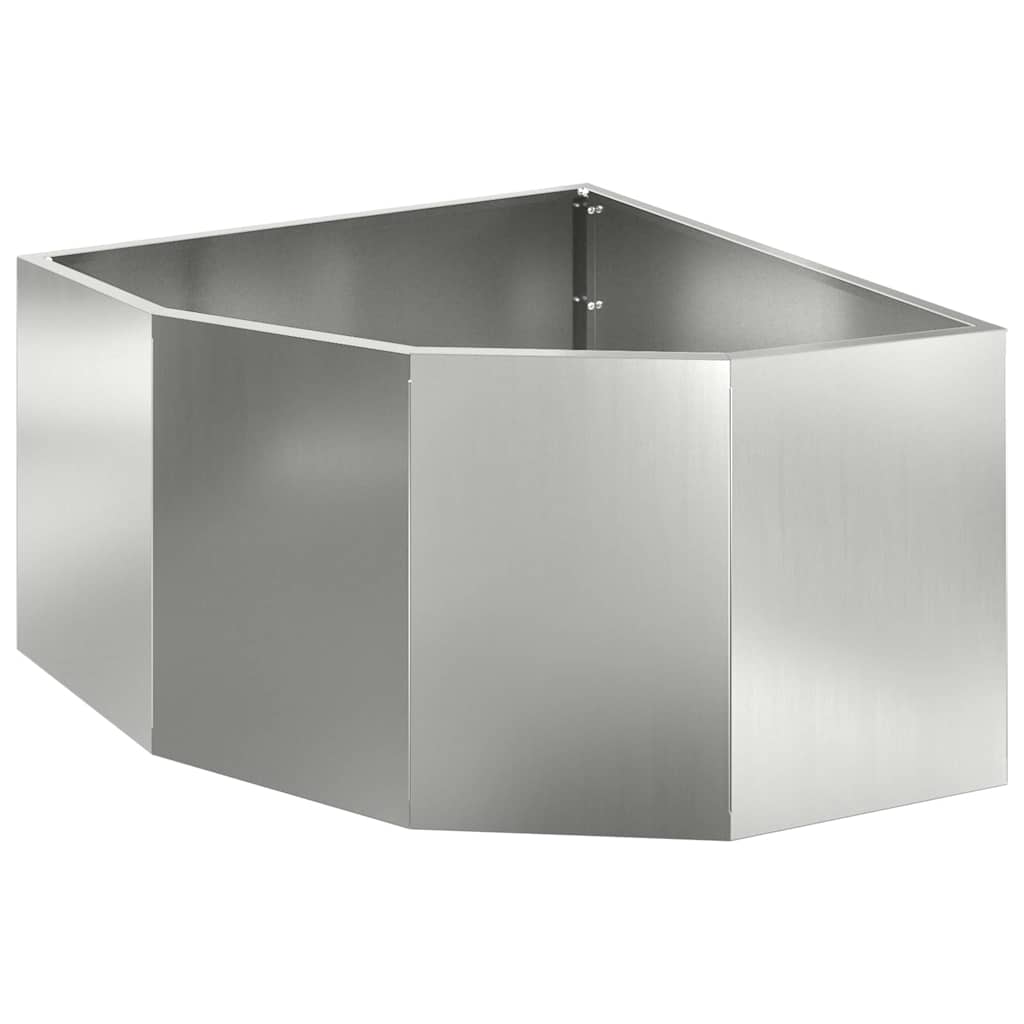 Vidaxl hoek plantbak zilver 60 x 60 x 35 cm gegalvaniseerd staal