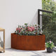 Vidaxl hoek plantbak roestig 60 x 60 x 35 cm cortenstaal