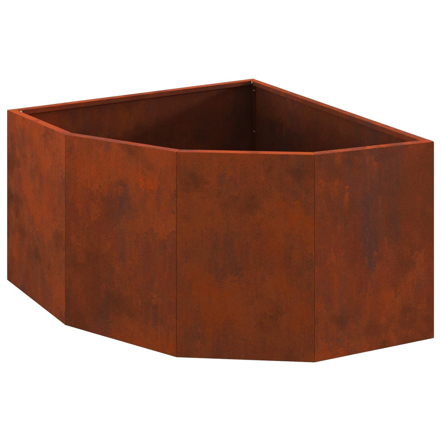 Jardinera de esquina vidaxx oxidada 60 x 60 x 35 cm acero corten