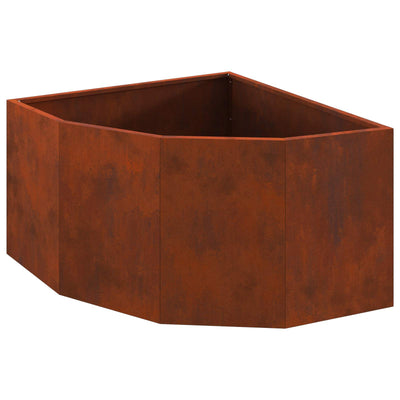 Jardinera de esquina vidaxx oxidada 60 x 60 x 35 cm acero corten