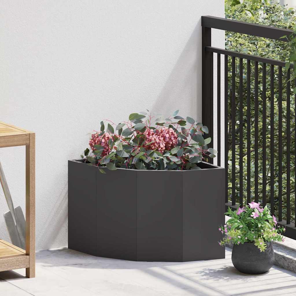Vidaxl hoek plantbak zwart 45 x 45 x 35 cm staal