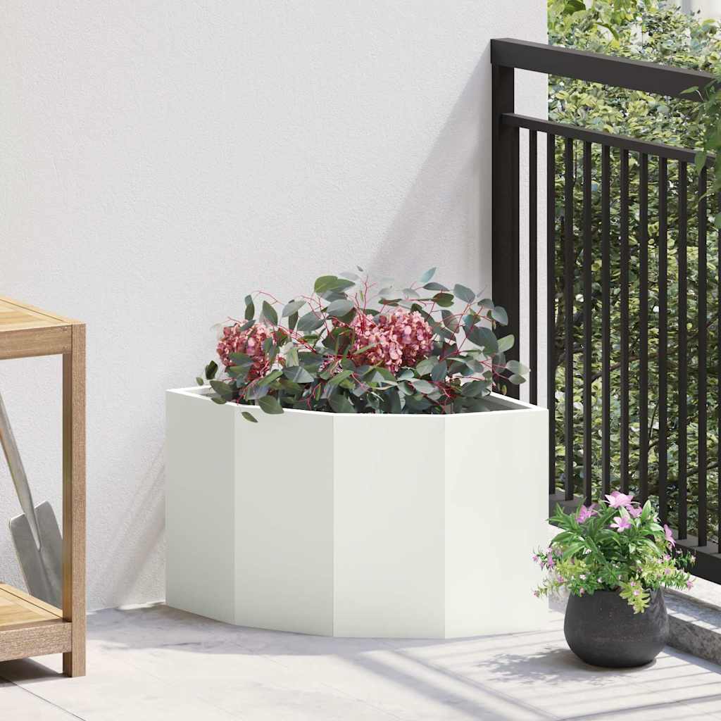 Fioriera angolare Vidaxx bianca 45 x 45 x 35 cm in acciaio